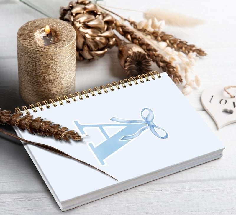 foedor Blue Bow Journal Notebook for Girls,Initial A Journals Personalized Diary Gifts for Teen Girl Kids,Monogrammed Gifts for Women,Trendy Coquette Cute Hardcover Spiral Notebook 5.5 x 8.3 - Image 4